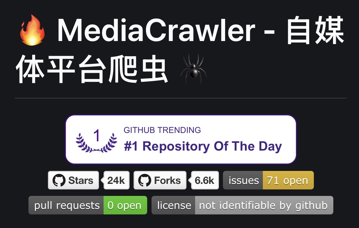 33KStars！开源爬虫工具MediaCrawler:全平台数据采集神器